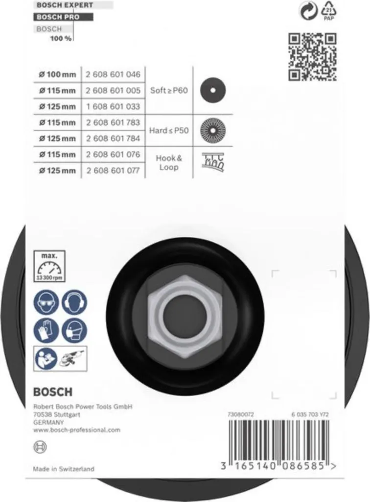 Platorello Smerigliatrice 115 mm Velcro - 13.200 RPM - Top per Fai da Te