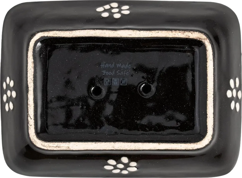 Porte-savon Nuit Noir fait main en céramique peinte - Modèle NN-01