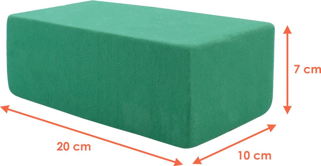 Květinová květinová pěna zelená - cca 20x10x7 cm / 6 kusů - Obrázek produktu 2