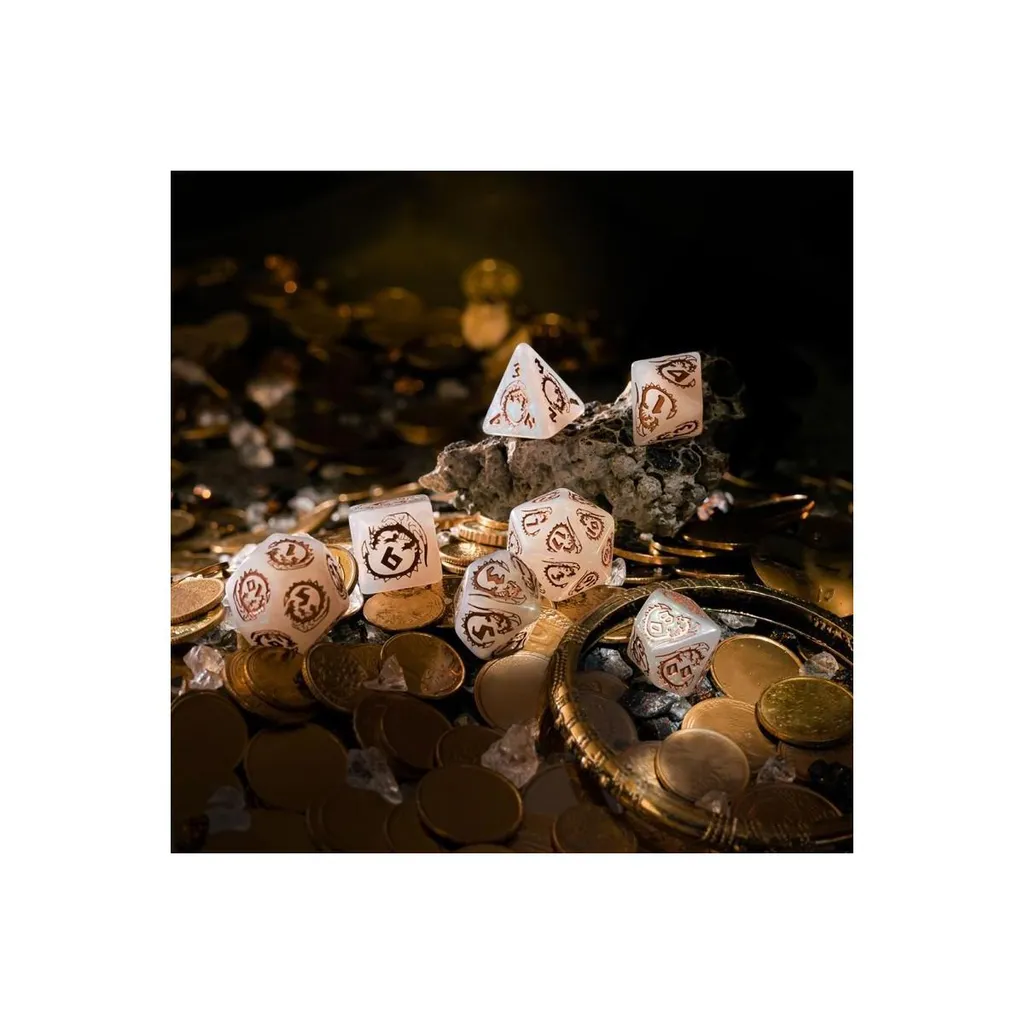 Dés Dragons Gris et Cuivre - Set de 7 Dés de Jeu de Rôle Dragon - 4