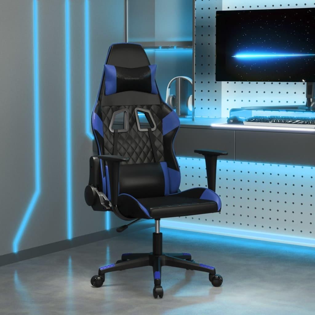 "im Angebot" Gaming-Stuhl Schwarz und Blau Kunstleder - Bürostühle CC7138
