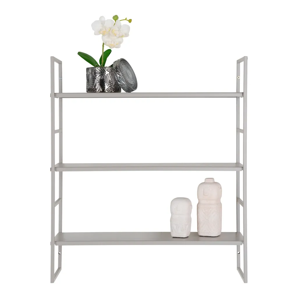 Étagère grise 3 tablettes Beja pour bureau ou cellier - Gain de place - 2