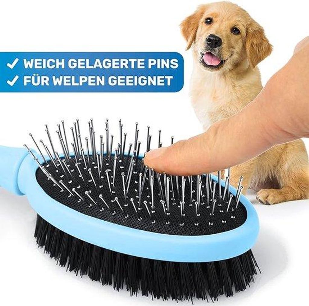 Tierpflegesetzte Borstel für Hunde und Katzen mit kurzer, mittlerer und langer Haarlänge