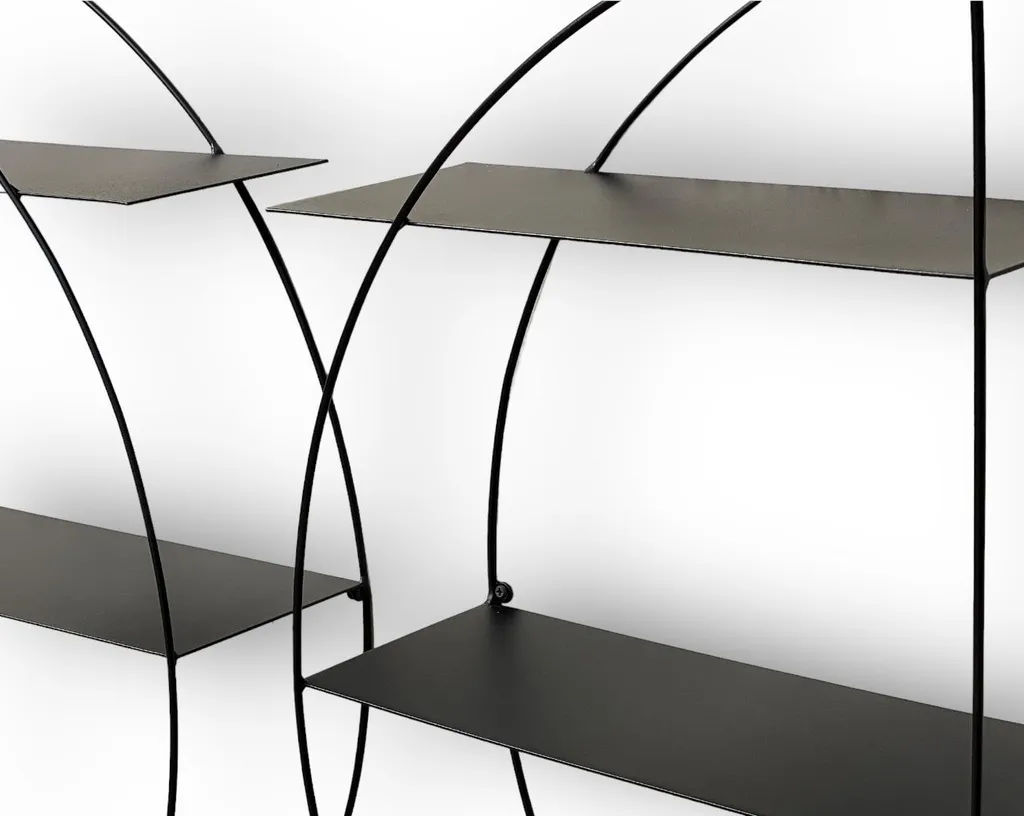 DanDiBo Étagère murale Métal Noir Rond 80 cm - 96460, Style Moderne