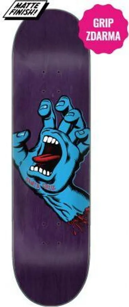 Skateboard 8.375 Santa Cruz Screaming Hand Violet pour Street et Park