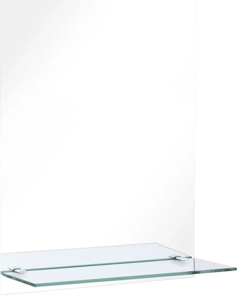 Specchio 50x70 Vetro Temperato con Mensola Alta Resistenza Montaggio Parete