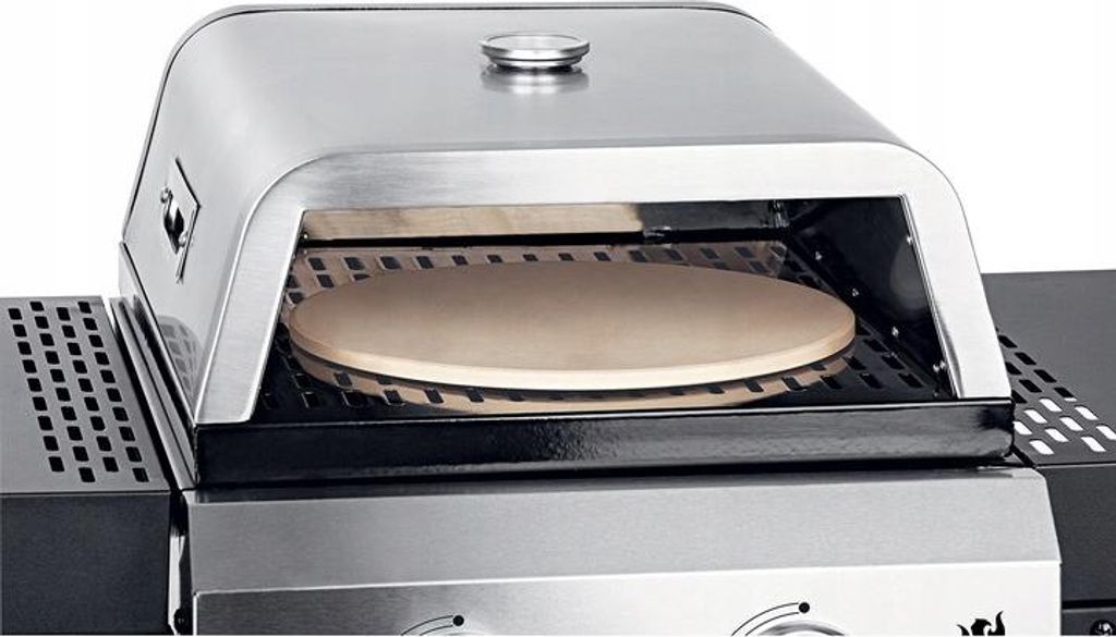 LANDMANN Barbecue A Gas Compatto A Doppio Bruciatore – Acciaio Inox, Griglia 48x38 Cm, Con Finestra E Ripiani Pieghevoli