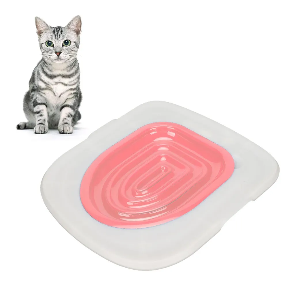 Kit propreté chat ABS haute résistance plateau blanc et insert rose - 2