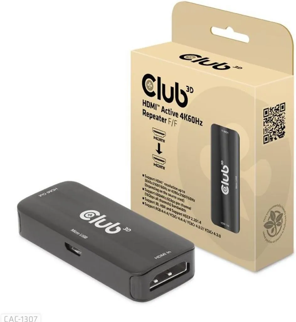 Club3d CLUB3D Ripetitore attivo HDMI 4K60Hz F/F