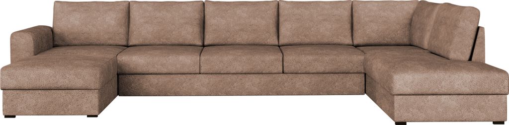 MIRJAN24 Ecksofa Wilma Large, U-Form Polsterecke vom Hersteller, Schlafsofa mit zwei Bettkasten, Wohnlandschaft (Farbe: Coral 45, Seite: Rechts)