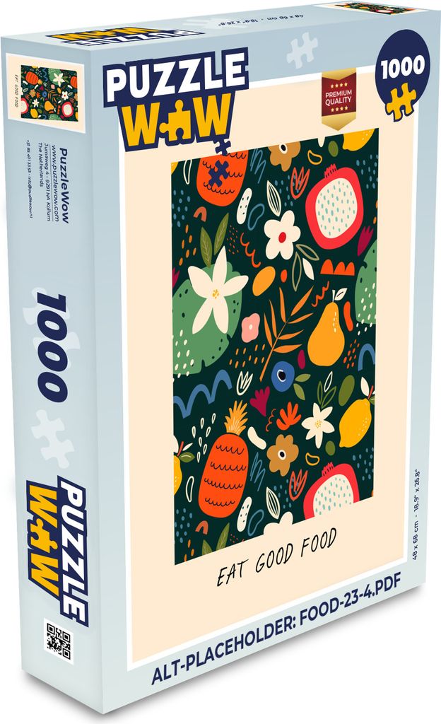 MuchoWow Puzzle 1000 Teile Essen Sie gut - Zitate - Sprichwörter - Essen - Spielzeug - Alt und Jung - Spiele - Puzzeln