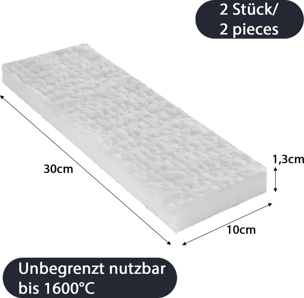 2 x éponge céramique 300x100x15 mm Cheminée éthanol Chambre Image du produit 