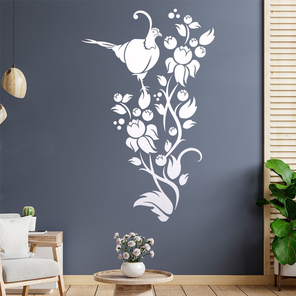 Fasan Ranke Tribal Wandtattoo in 6 Größen - Wandaufkleber Wall Sticker - Dekoration, Küche, Wohnzimmer, Schlafzimmer, Badezimmer
