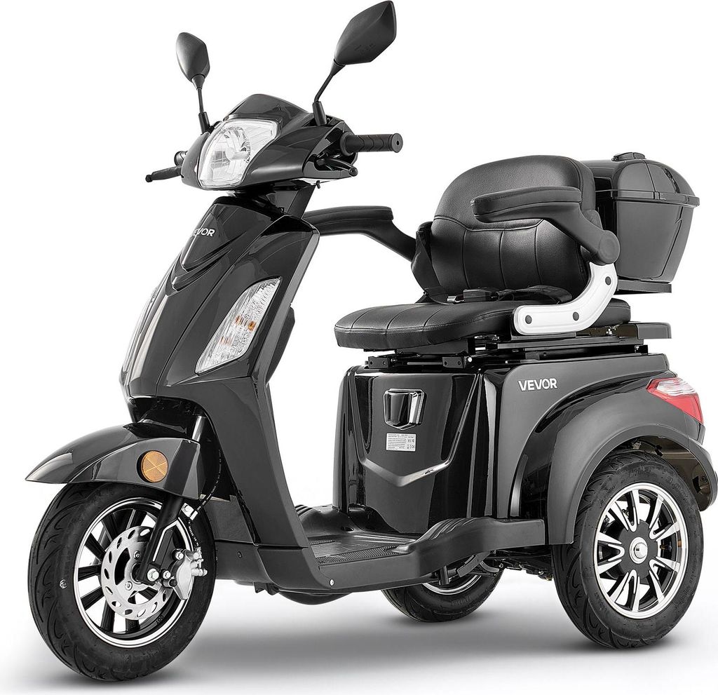 VEVOR Elektromobil mit 3 Rädern für Senioren & Erwachsene, 227 kg Tragkraft, Mobilitätsrolle 35 km Reichweite mit 3 Geschwindigkeiten, 1000 W Se...