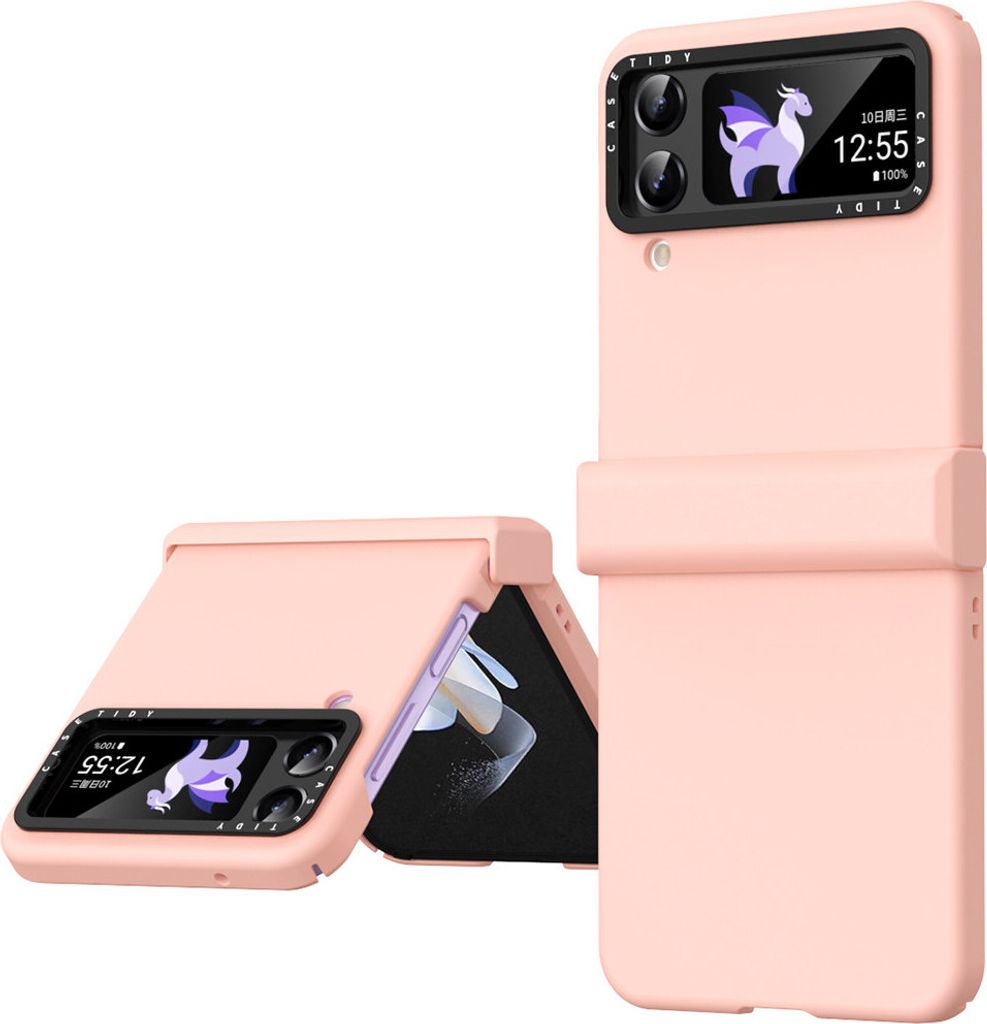 Galaxy Z Flip4 Hülle, Matt PC Kratzfest Scharnier Schutzhülle mit Objektivschutz für Samsung Galaxy Z Flip 4 5G Pink