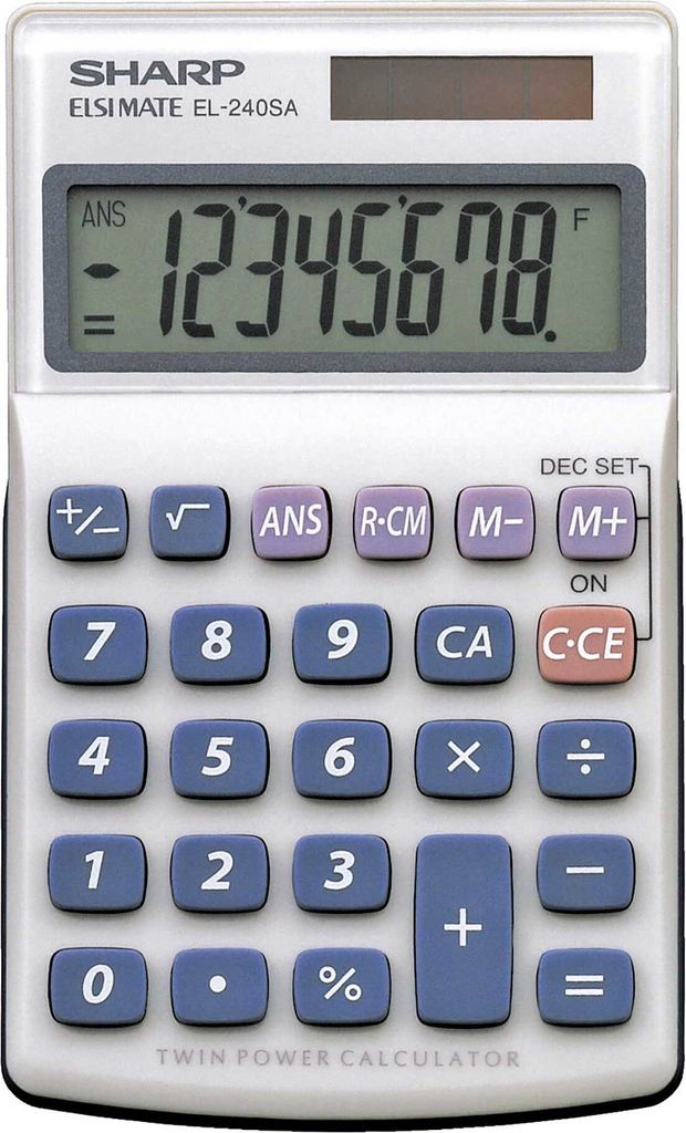 SHARP EL-240SA Taschenrechner lichtgrau