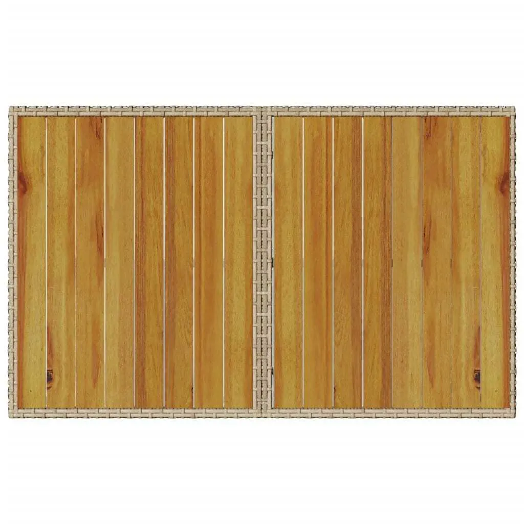 Arredo Giardino vidaXL: Tavolo Beige Poly Rattan e Legno 110cm - 6