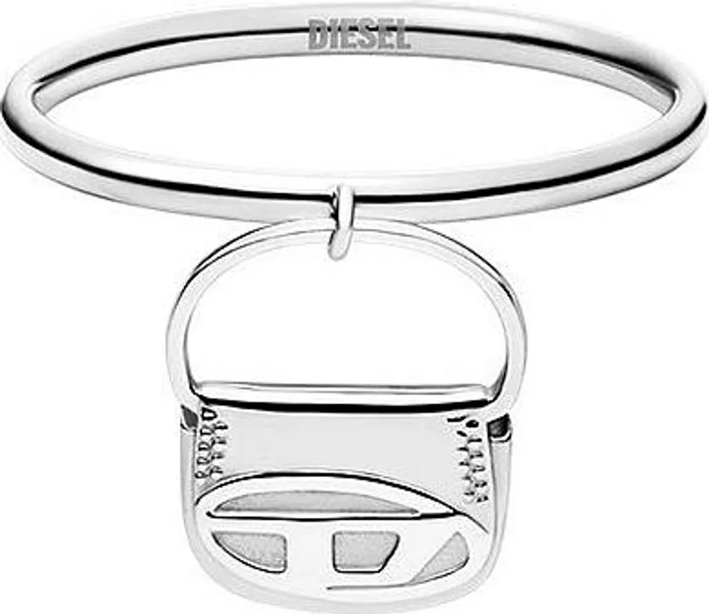 Anello Diesel Uomo Argento 925 D Logo 16 | Eleganza Industrial Silver