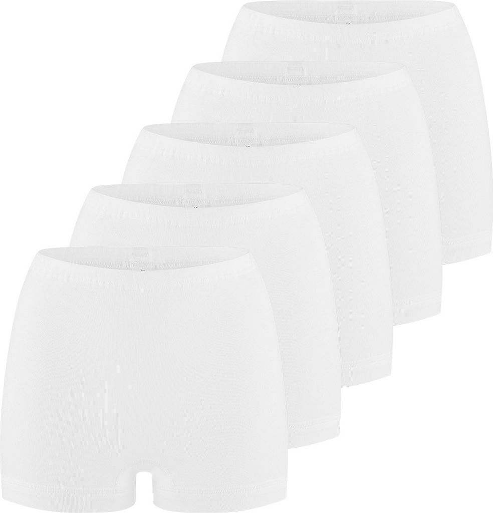 ESGE 5er-Pack Basic - Feinripp Pagenschlüpfer Slip mit kurzem Bein in weicher und natürlicher Feinripp-Qualität aus Baumwolle, Atmungsaktiv und ...