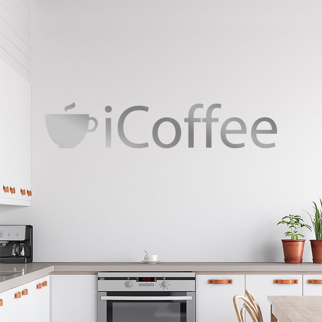 iCoffee Wandtattoo in 6 Größen - Wandaufkleber Wall Sticker - Dekoration, Küche, Wohnzimmer, Schlafzimmer, Badezimmer