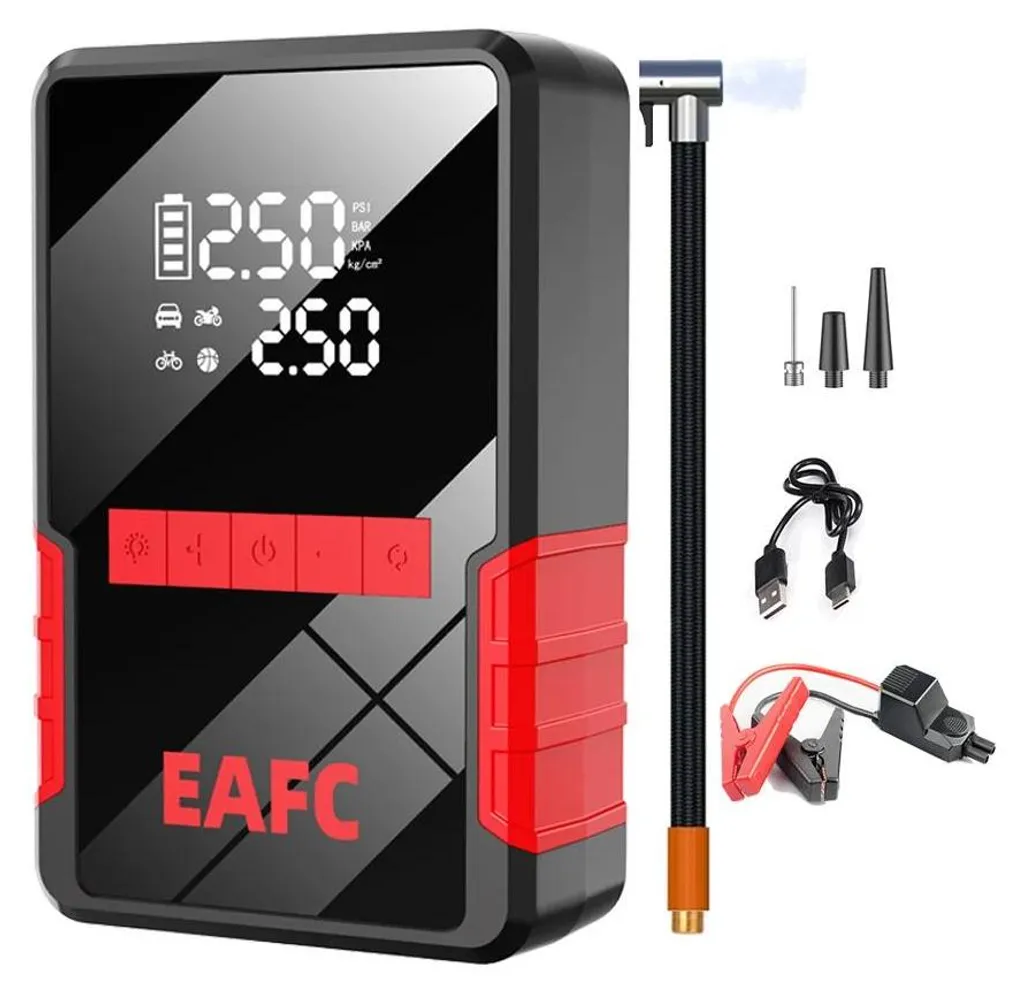 Booster de batterie de voiture et compresseur d'air portable 4-en-1