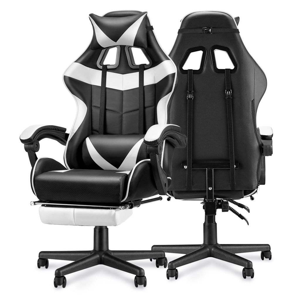 Verdego Gaming-Stuhl mit Klappbarer Fußstütze, Produktbild 