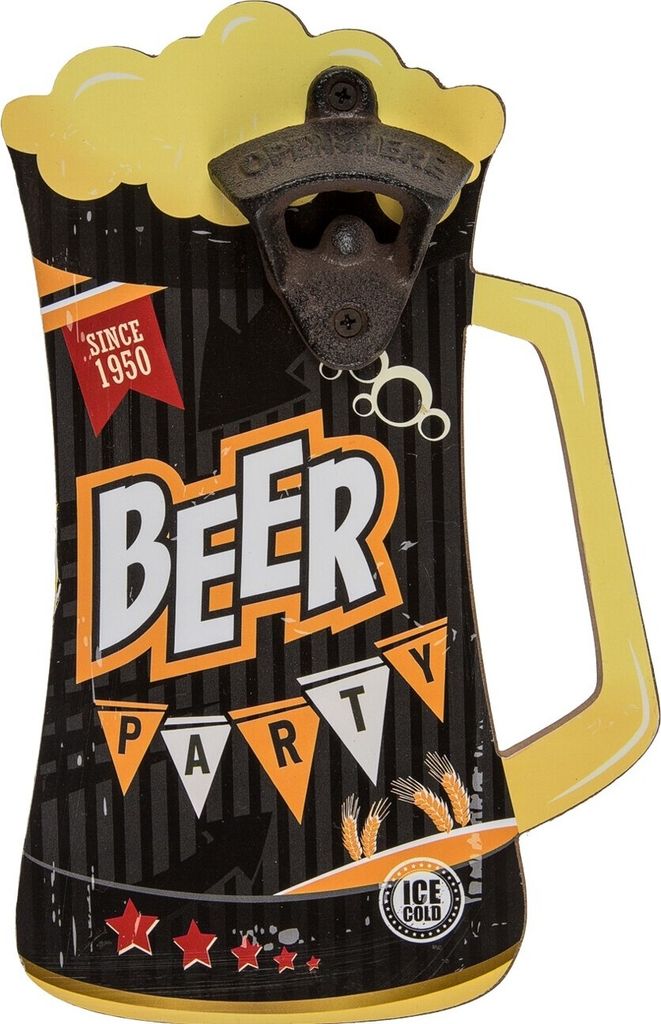 Wandflaschenöffner Flaschenöffner Bierkrug »Beer Party«