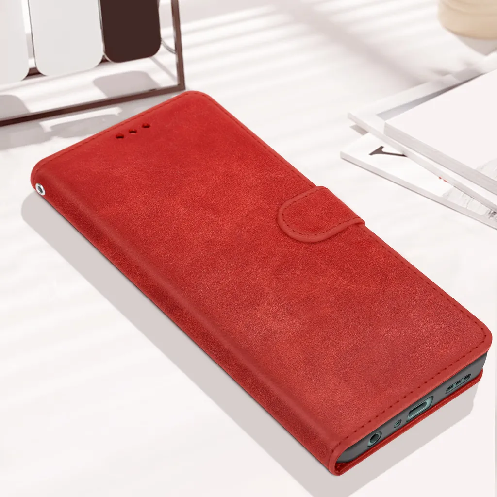 Oppo A58 Custodia Avizar Rossa con Laccetto - Portafoglio e Stand - 5