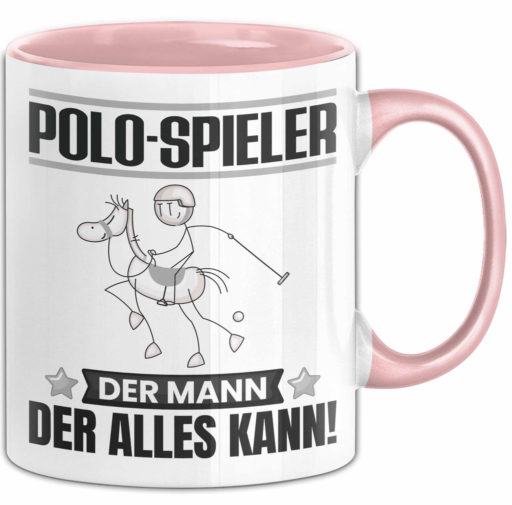 Polo-Spieler Tasse Geschenk für Polo-Spieler Der Mann Der Alles Kann Geschenkidee zum Geburtstag (Rosa)