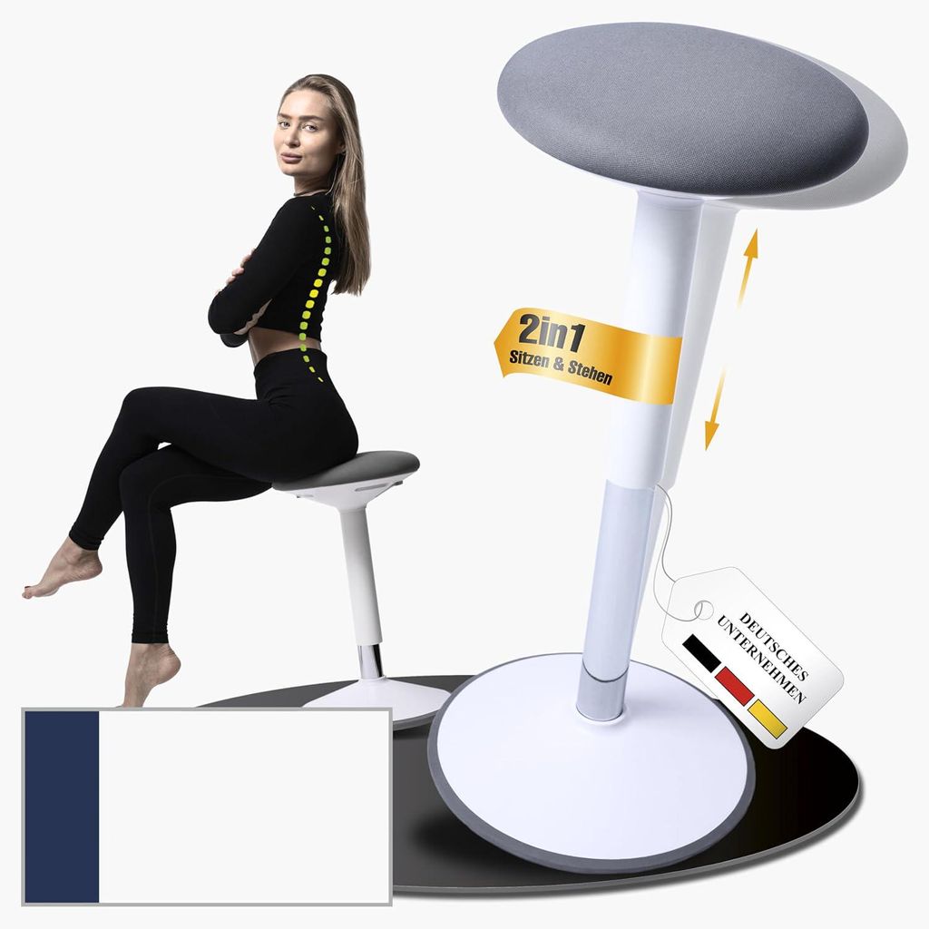 Taboret biurowy ergonomiczny regulowany balansujący Zdjęcie produktu 