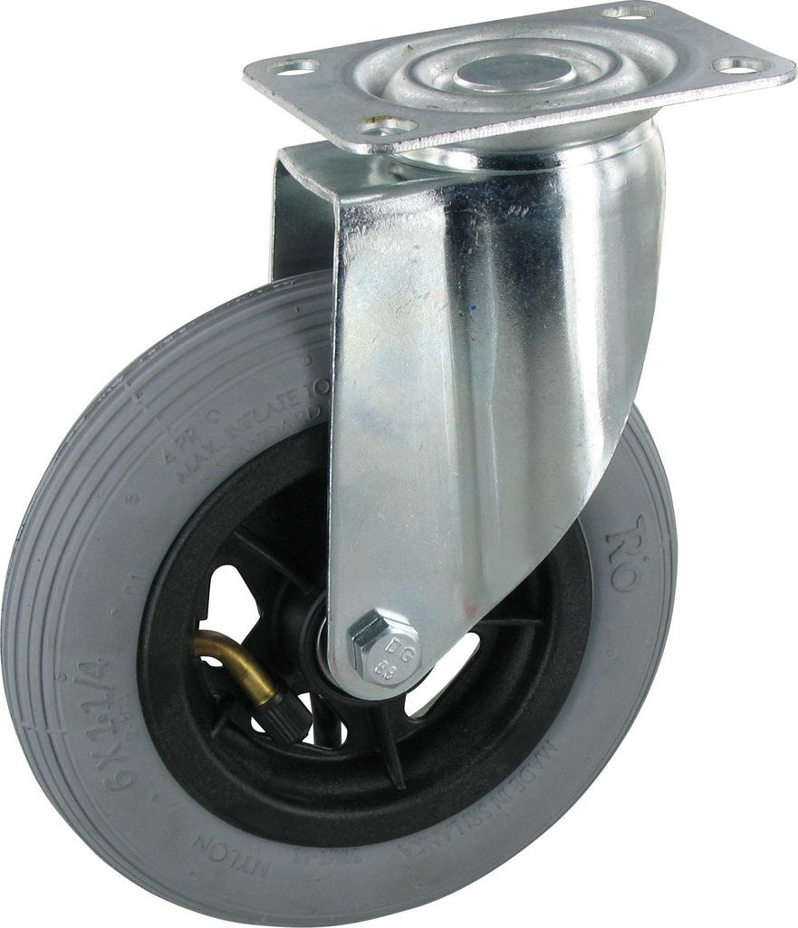 Lenkrolle ohne Feststeller Rad 150mm Luftreifen Kugellager Tragfähigkeit:60KG