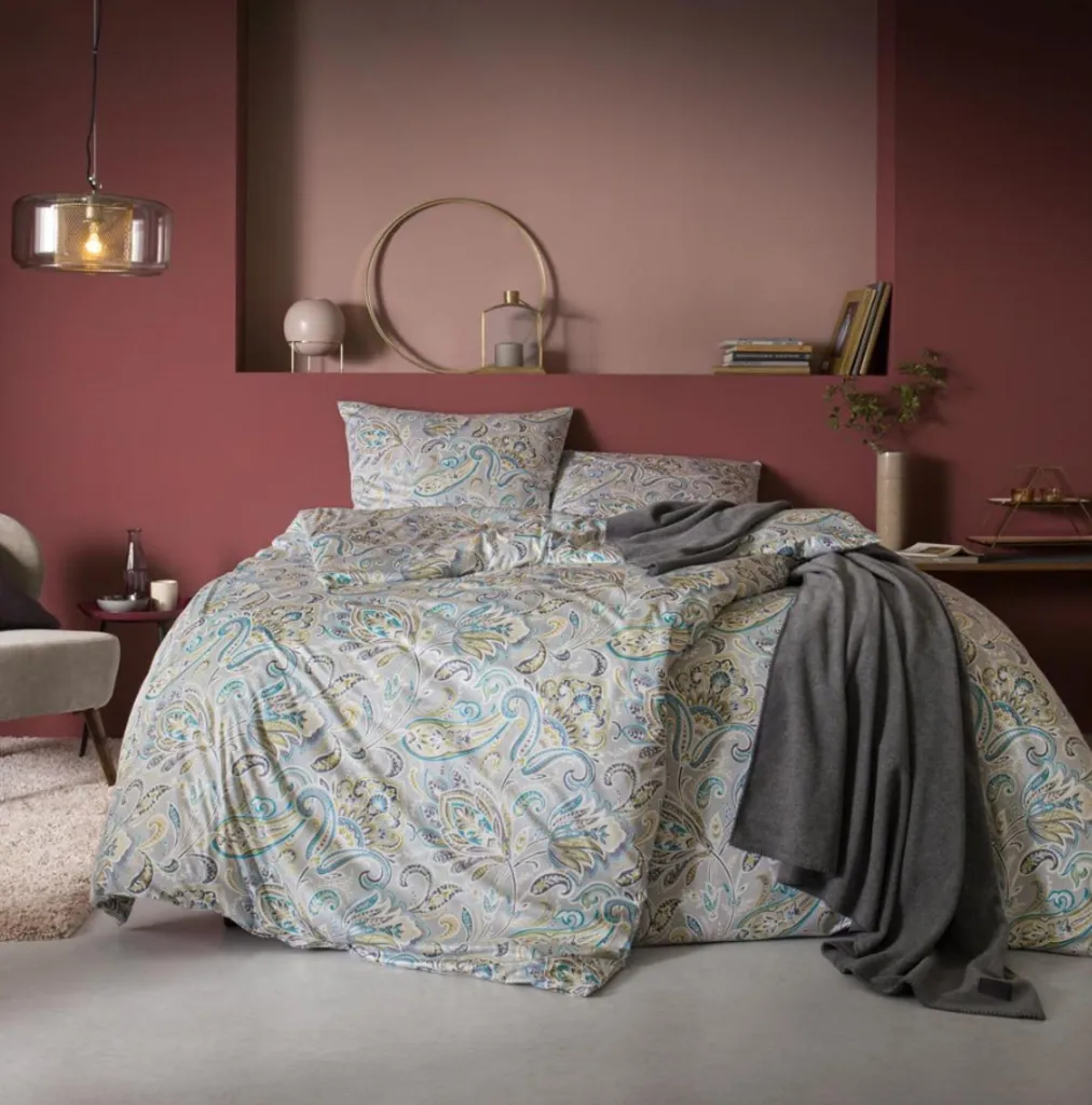 Housse de Couette 135x200 cm en Jersey Mako Argenté avec Taie d'Oreiller