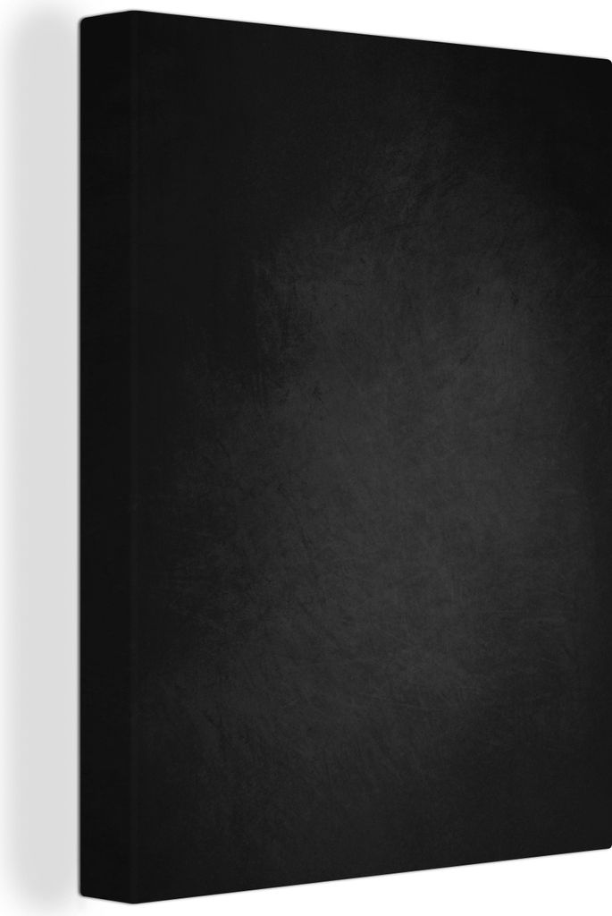 MuchoWow - Leinwandbilder - Beton - Schwarz - Grau - Strukturiert - Industriell, Wandbild, Wanddeko Bilder Wohnzimmer, 60x80 cm