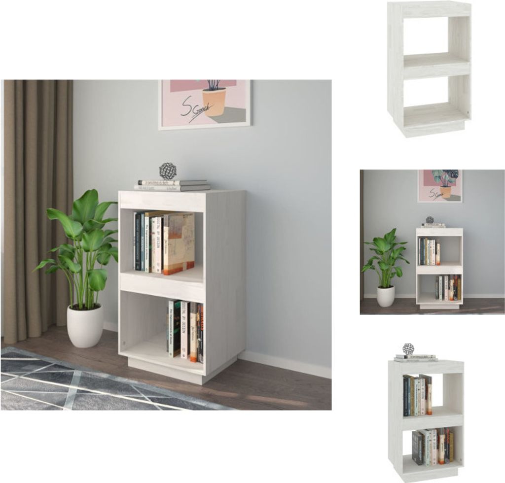 vidaXL Bücherregal Weiß 40x35x71 cm Massivholz Kiefer - Bücherregale & Bücherschränke