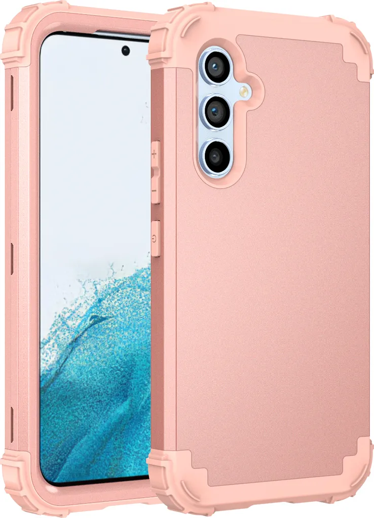 Custodia per Samsung Galaxy A54 Hybrid 3in1 PC e TPU antiurto, custodia resistente Oro rosa