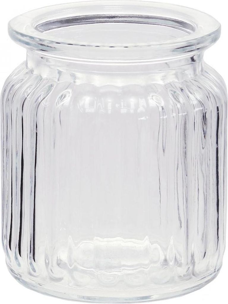 Vintage Riffelglas Dekovase für kreative Tischdeko, 4 Stück