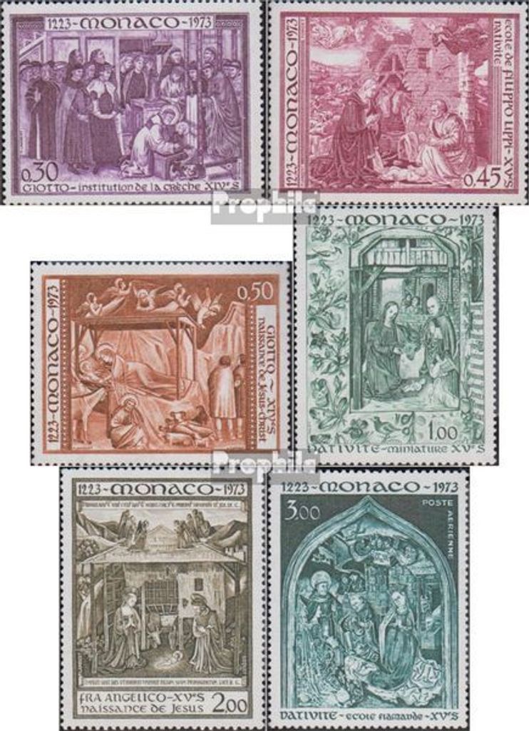 Briefmarken Monaco 1973 Mi 1089-1094 (kompl.Ausg.) postfrisch Krippenstiftung