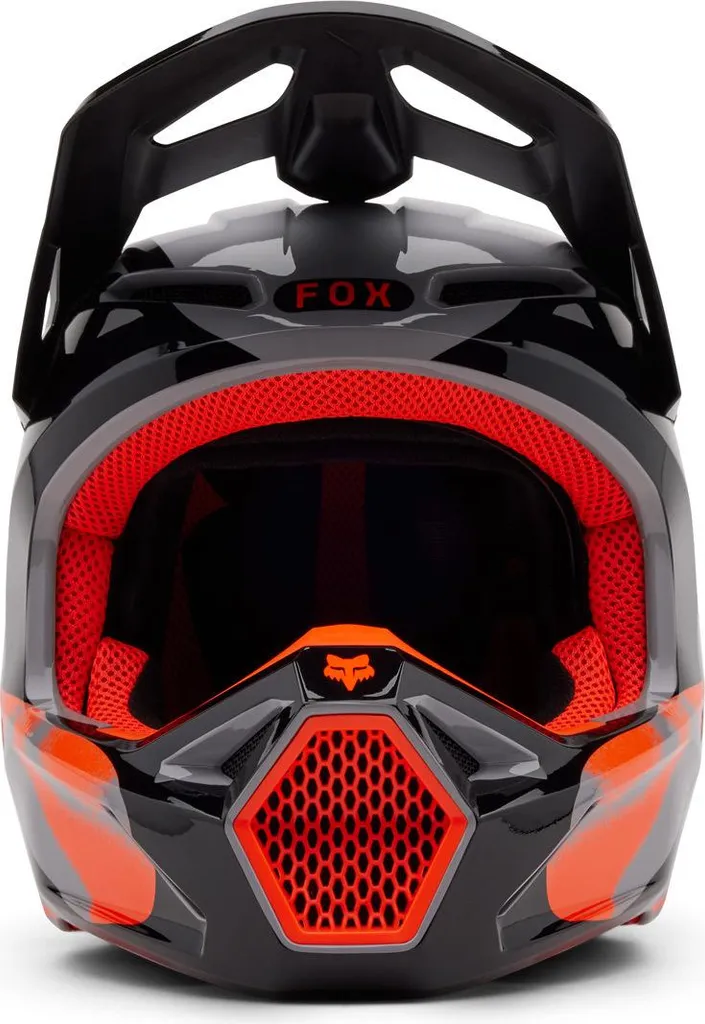 Casque cross Fox V1 Emotion noir et orange avec ventilation active
