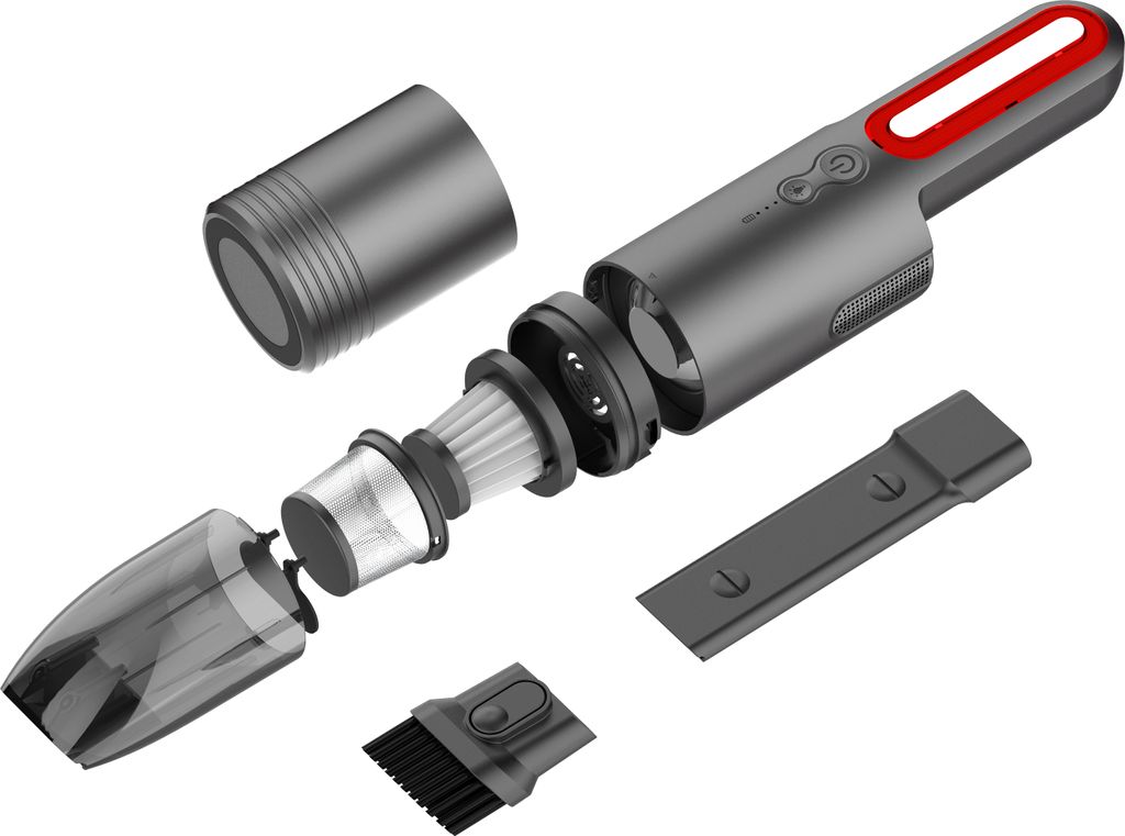INF Handstaubsauger für Auto, wiederaufladbar, mit LED