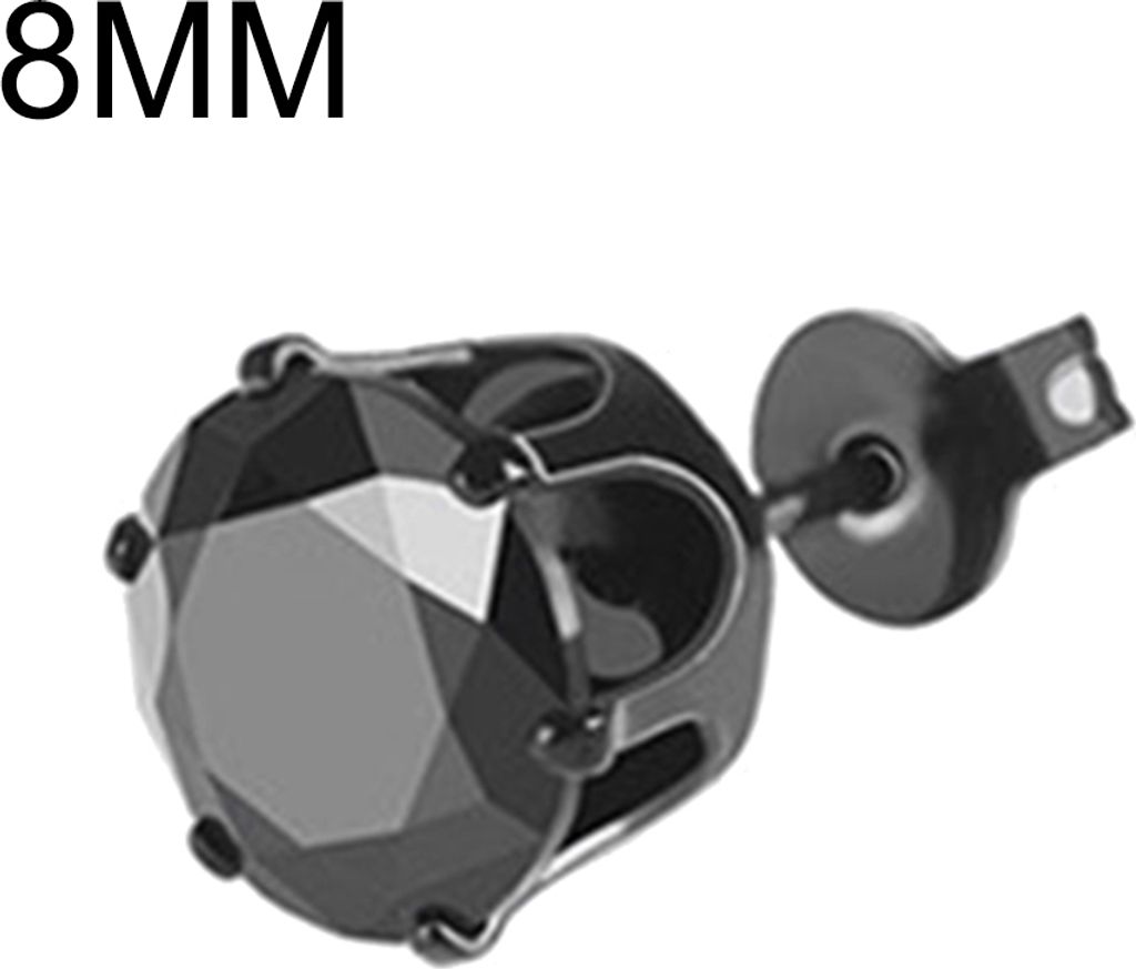 1 Stück Punk Herren Damen 6/8 mm schwarz sechs Klaue Zirkonia Ohrstecker Schmuck-8mm