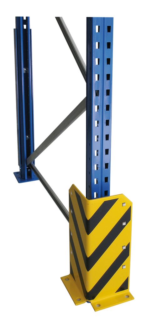Rammschutzecke L-Form, 400 mm - mit 4 Schraubankern, gelb/schwarz