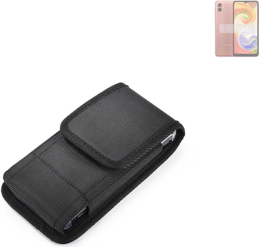 Holster Gürteltasche kompatibel mit Samsung Galaxy A04 Holster Gürtel Tasche wasserabweisend Handy Hülle Schutz Hülle Outdoor schwarz K-S-Trade