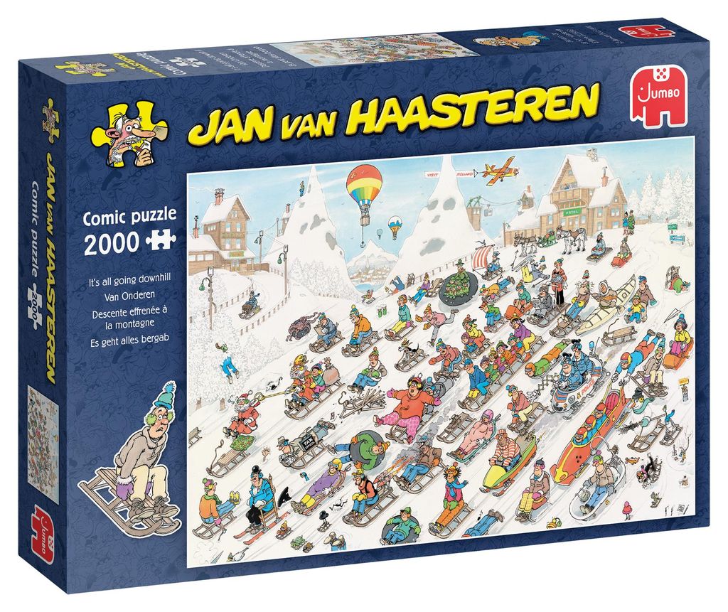 Jan van Haasteren - Es geht nur bergab - 2000 Teile, 2000 Produktbild 