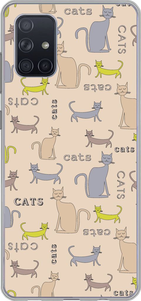 MuchoWow Handyhülle Schutzhülle Hülle für Telefoonhoesje Samsung Galaxy A51 5G Muster - Katze - Zitat - Jungen - Mädchen - Kinder - Kind Sil...