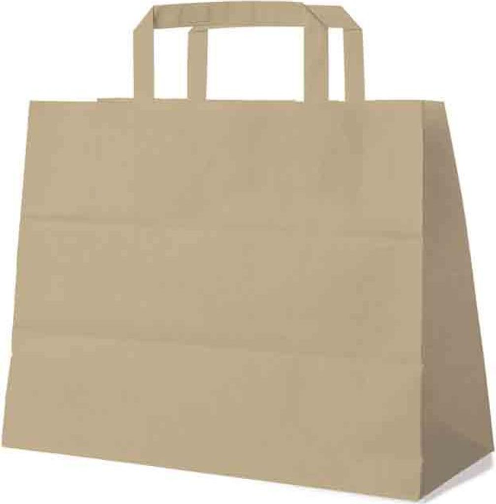 250 Papiertragetaschen braun 32 + 16 x 27 cm Tortentragetaschen mit Innenhenkel