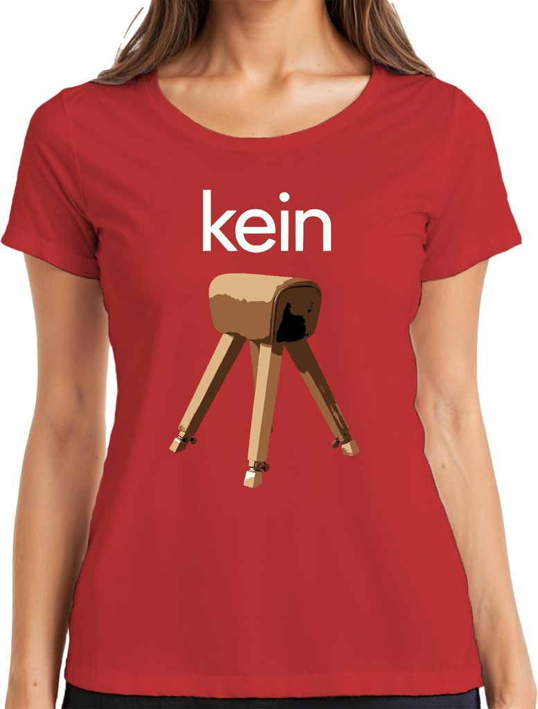 Kein Bock Turnen Gymnastik Turner Lustig Sarkasmus Humor Damen T-Shirt, Rot, M