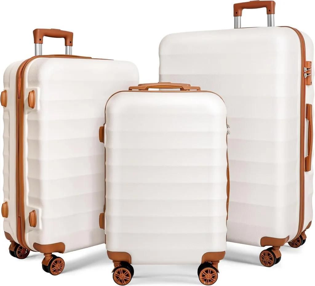 Koffer Set 3-teilig Hartschale, Reisekoffer im Vintage-Look Produktbild 