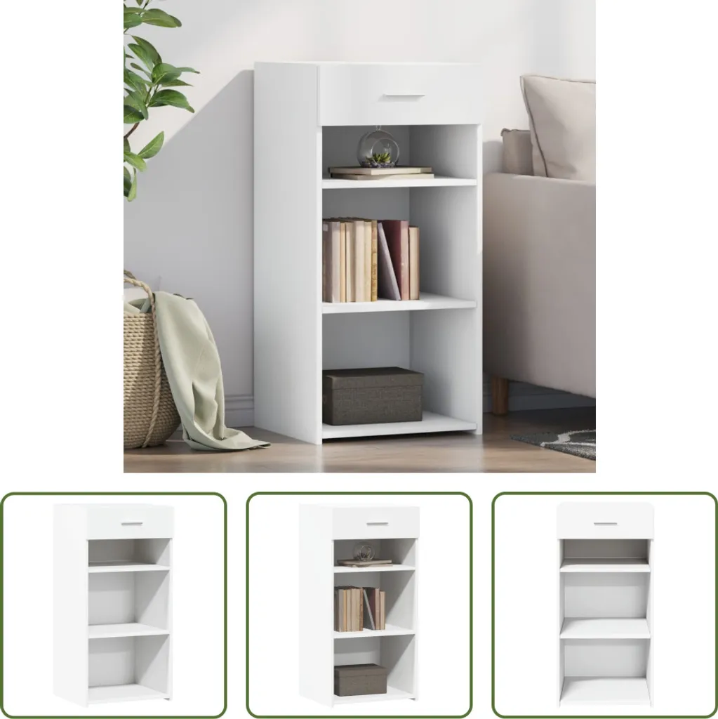 The Living Store Madia bianca 45x42,5x93 cm Materiale a base di legno