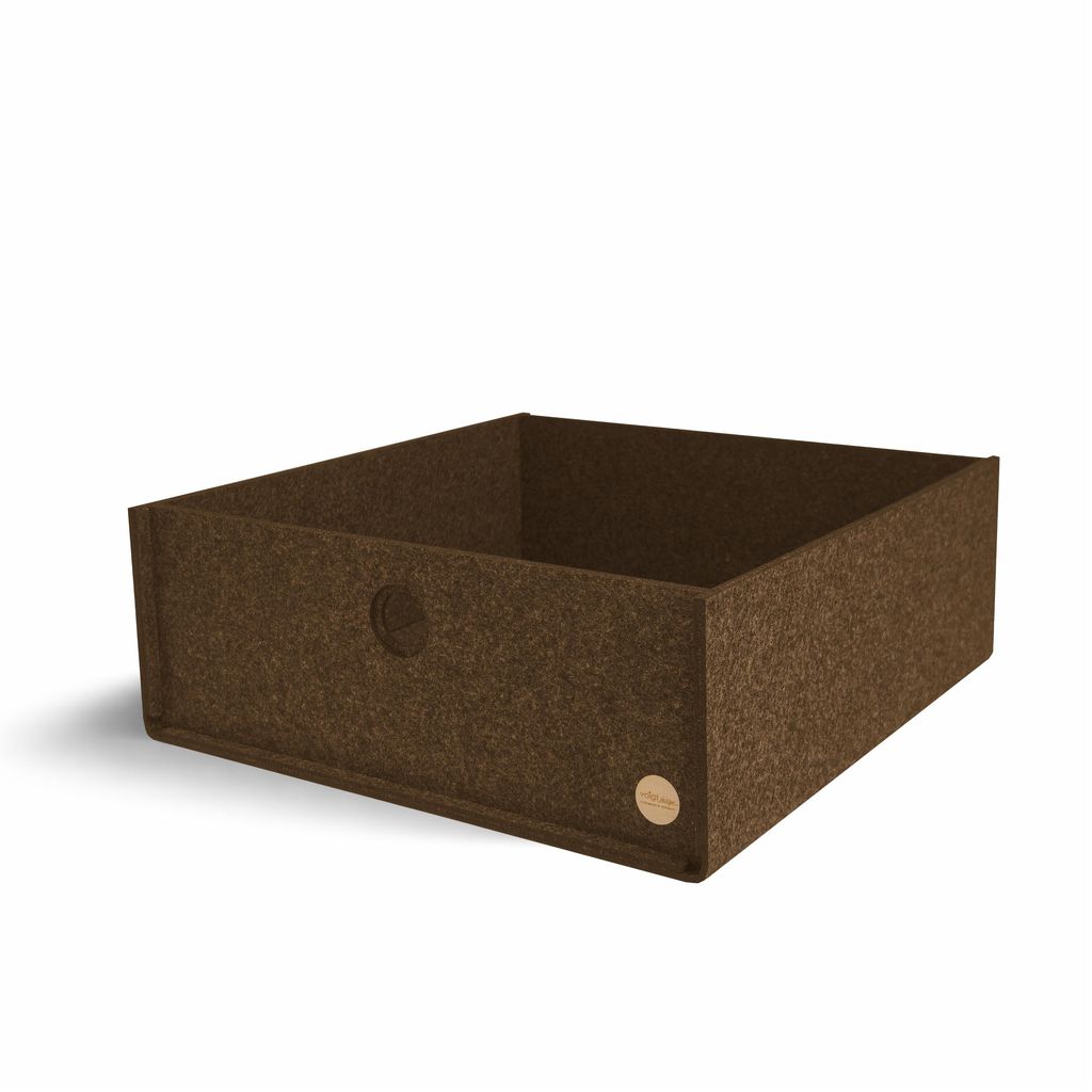 Aufbewahrungsbox CARGA Filz 40 x 38 x 14 cm ohne Deckel in hellbraun meliert