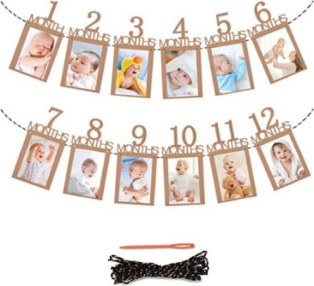 Fotogirlande 1. Geburtstag, 12 Monatskarten 14x27 cm, Produktbild 